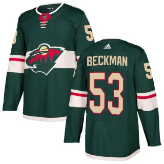 Men's Adam Beckman Minnesota Wild Adidas Home Jersey - Authentic Green
