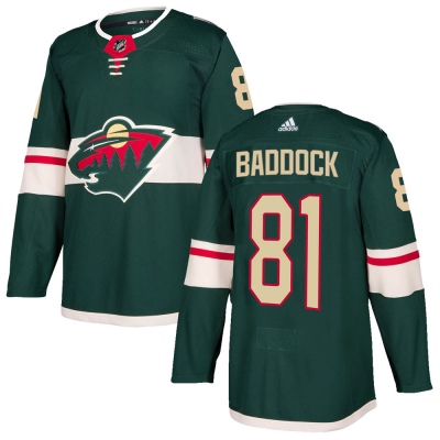 Men's Brandon Baddock Minnesota Wild Adidas Home Jersey - Authentic Green
