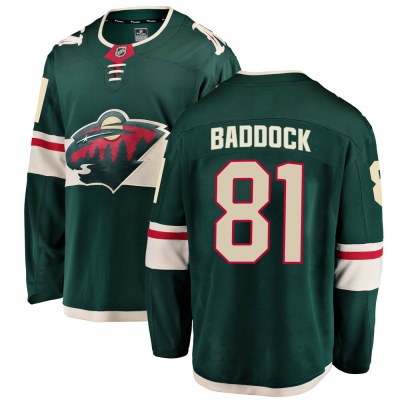 Men's Brandon Baddock Minnesota Wild Fanatics Branded Home Jersey - Breakaway Green