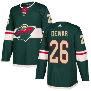 Men's Connor Dewar Minnesota Wild Adidas Home Jersey - Authentic Green