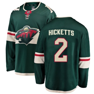 Men's Joe Hicketts Minnesota Wild Fanatics Branded Home Jersey - Breakaway Green