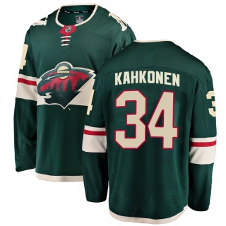 Men's Kaapo Kahkonen Minnesota Wild Fanatics Branded Home Jersey - Breakaway Green