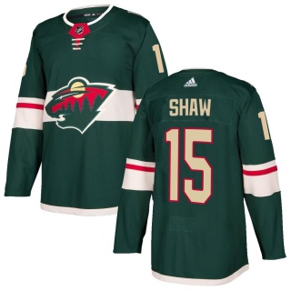 Men's Mason Shaw Minnesota Wild Adidas Home Jersey - Authentic Green
