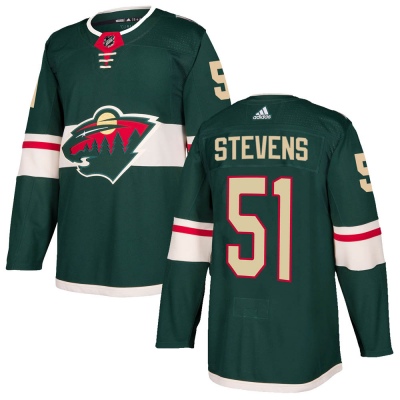Men's Nolan Stevens Minnesota Wild Adidas Home Jersey - Authentic Green