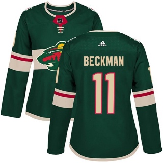 Women's Adam Beckman Minnesota Wild Adidas Home Jersey - Authentic Green
