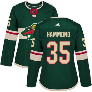 Women's Andrew Hammond Minnesota Wild Adidas Home Jersey - Authentic Green