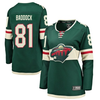 Women's Brandon Baddock Minnesota Wild Fanatics Branded Home Jersey - Breakaway Green