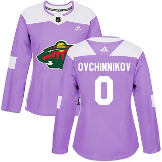 Women's Dmitry Ovchinnikov Minnesota Wild Adidas Fights Cancer Practice Jersey - Authentic Purple