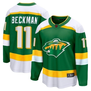 Youth Adam Beckman Minnesota Wild Fanatics Branded Special Edition 2.0 Jersey - Breakaway Green