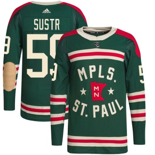 Youth Andrej Sustr Minnesota Wild Adidas 2022 Winter Classic Player Jersey - Authentic Green
