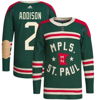 Youth Calen Addison Minnesota Wild Adidas 2022 Winter Classic Player Jersey - Authentic Green