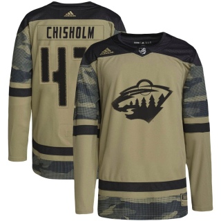 Youth Declan Chisholm Minnesota Wild Adidas Military Appreciation Practice Jersey - Authentic Camo