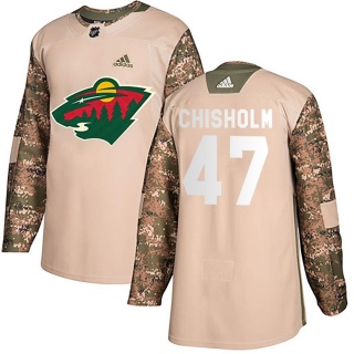 Youth Declan Chisholm Minnesota Wild Adidas Veterans Day Practice Jersey - Authentic Camo