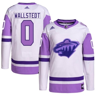 Youth Jesper Wallstedt Minnesota Wild Adidas Hockey Fights Cancer Primegreen Jersey - Authentic White/Purple