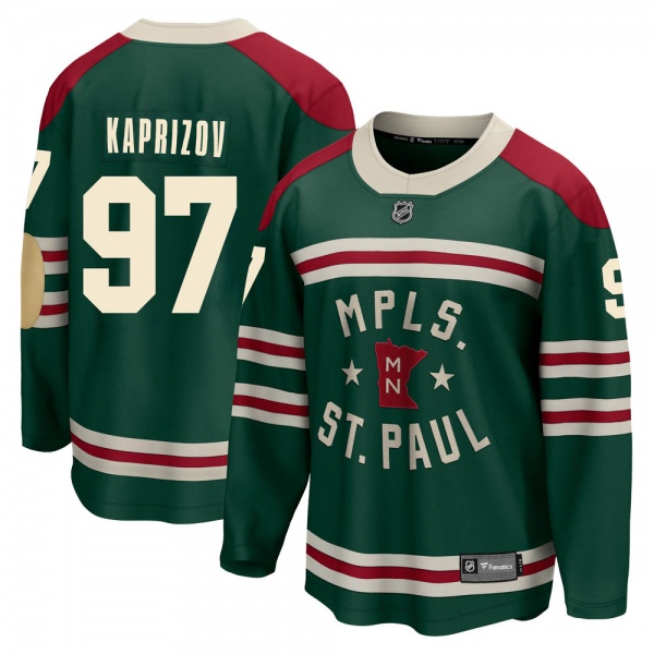 Youth Kirill Kaprizov Minnesota Wild Fanatics Branded 2022 Winter Classic Jersey - Breakaway Green
