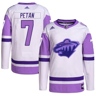 Youth Nic Petan Minnesota Wild Adidas Hockey Fights Cancer Primegreen Jersey - Authentic White/Purple