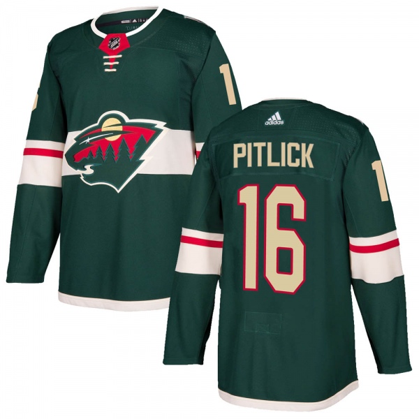 Youth Rem Pitlick Minnesota Wild Adidas Home Jersey - Authentic Green