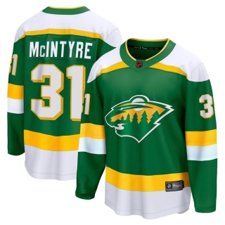 Youth Zane McIntyre Minnesota Wild Fanatics Branded Special Edition 2.0 Jersey - Breakaway Green